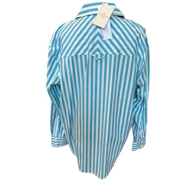 New ~ CASA CABANA ~ Nordstrom  Bethany Short Stripe Shirt Size L - Picture 5 of 6